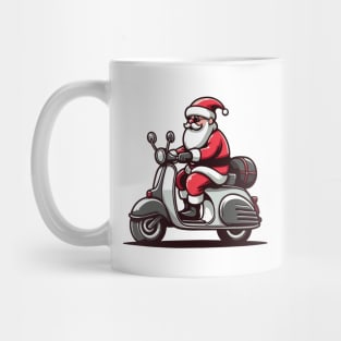 Santa On Scooter Mug